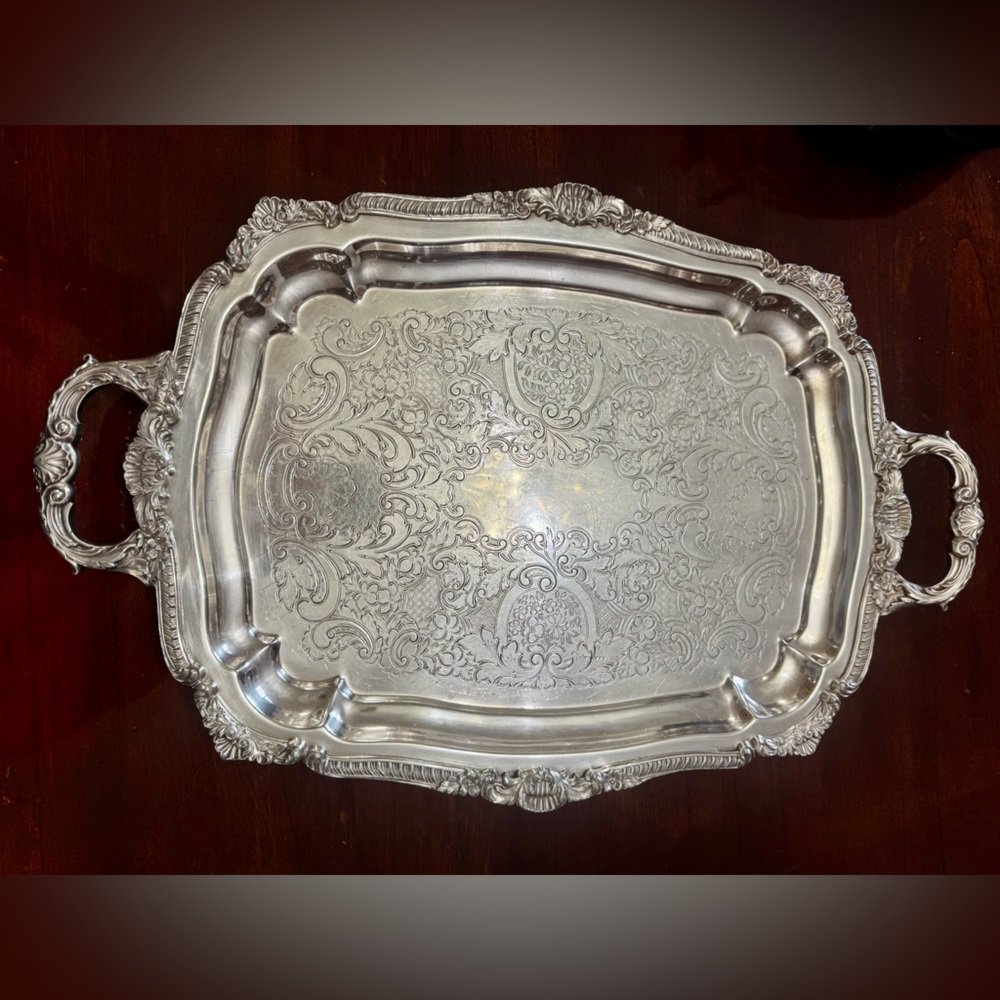 Poole Silver Company 404 21" Footed Serving Tray